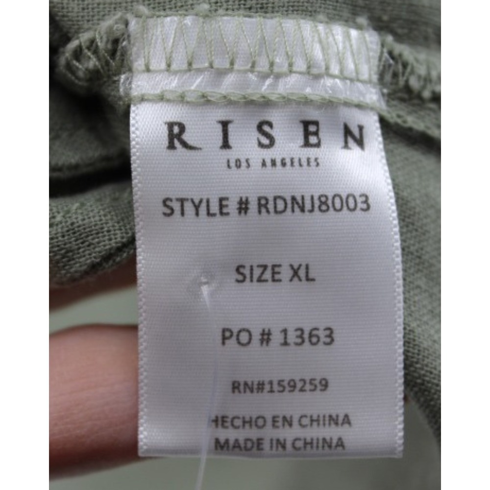 Risen Los Angeles Linen Blend Shirt‎ Dress Womens XL Sage Green Button Up NWT - Picture 7 of 9